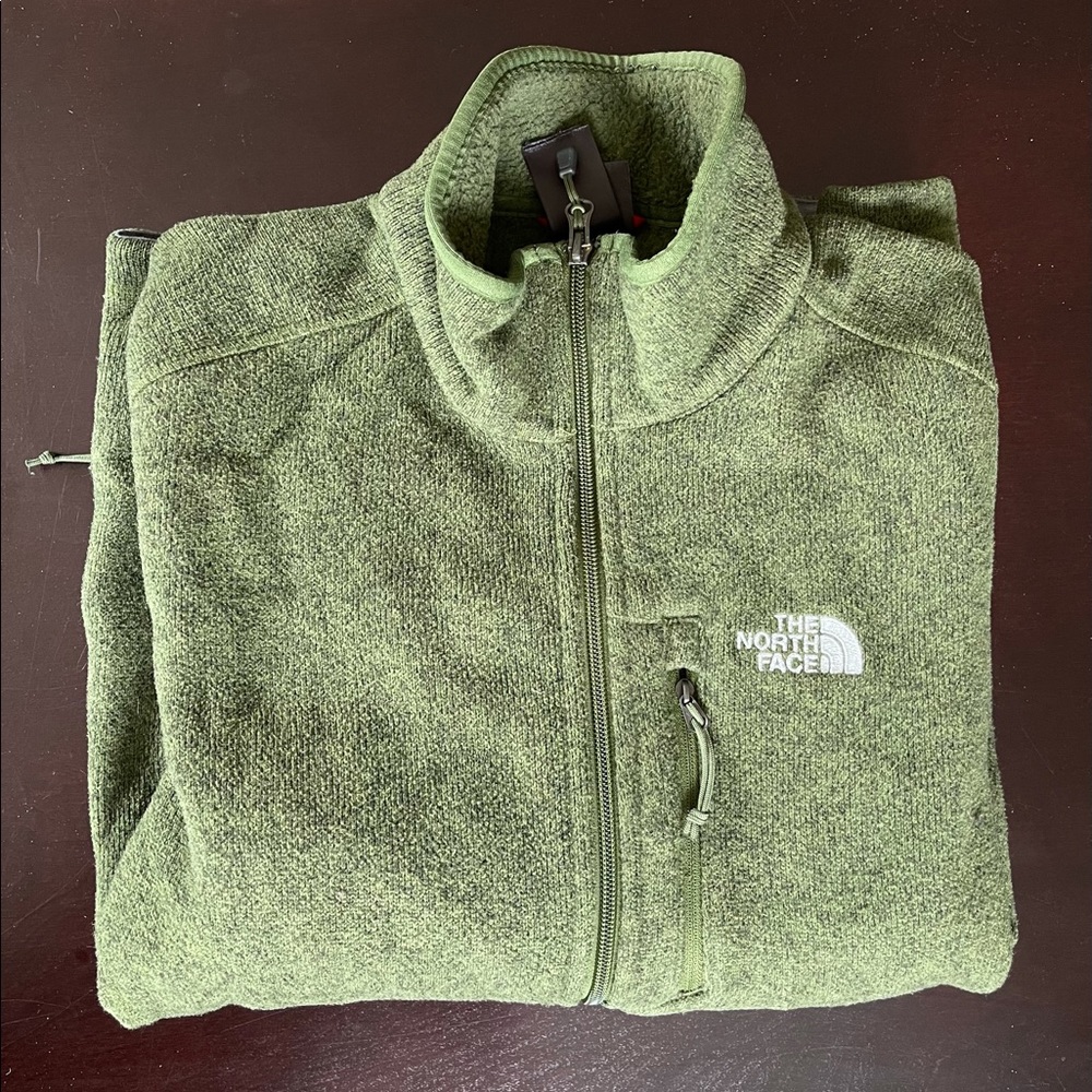 Men’s Green North Face Zip-Up